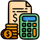 Icono de calculadora de dinero, representando
                                        herramientas para gestionar y calcular
                                        finanzas personales.