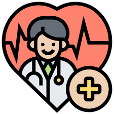Un médico sosteniendo un corazón con un
                                        signo de más, simbolizando cuidado y salud.